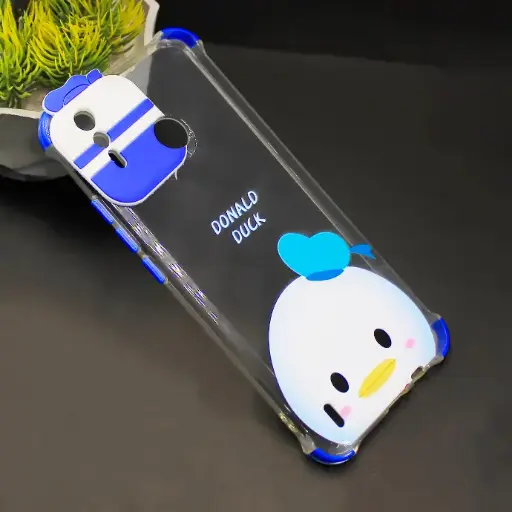 [PO7BTSPRK4L-10-3] Tecno Spark 4 Lite Cartoon Camera Mobile Pouch (Blue)