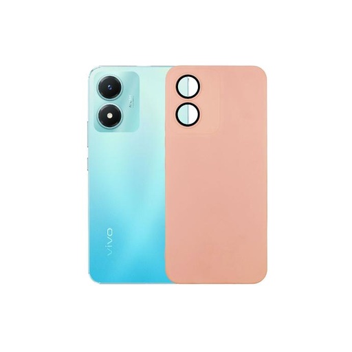 [PO14BViY02s-6-15] Vivo Y02S Soft Silicone Matte Camera Ring Case (T-Pink)