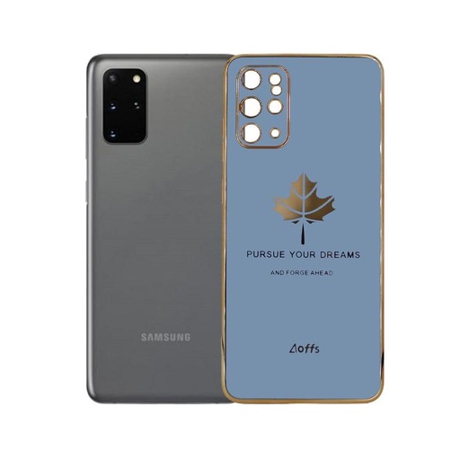 [PO29SS20PL-6-16] Samsung S20 Plus Leaf Gold Chrome Back Case (Sky Blue)