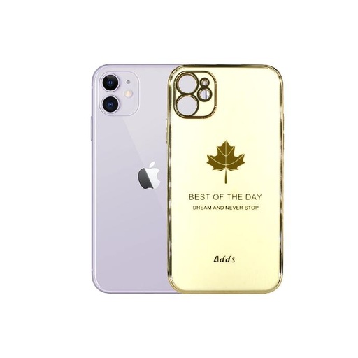 [PO29BiPXiR-6-32] Iphone 11 Leaf Gold Chrome Back Case (Skin)