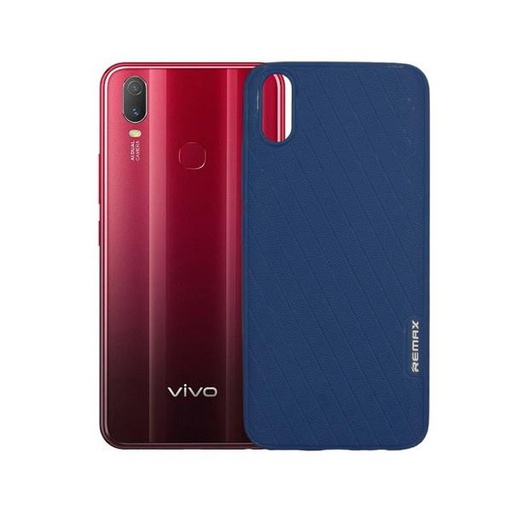 [PO14BVIV11-1-17] Navy Blue Soft Silicone Back Case for Vivo V11 - Stylish Protection