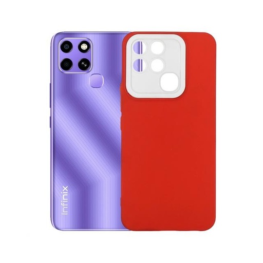 [PO14BISMRT6-2-4] Infinix Smart 6 Soft Silicone Camera Protection Back Case (Red) 
