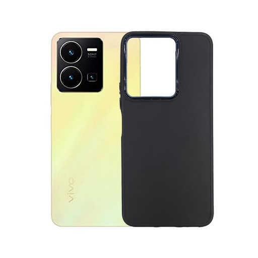 [PO14BVIY35-13-2] Vivo Y35 Camera Metal Chrome Ring Case - Sleek Black Protection