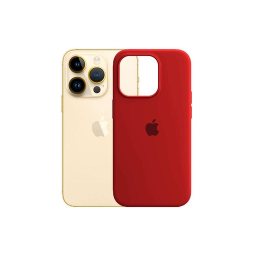 [PO23BIP14PMAX-1-4] Iphone 14 Pro Max Soft Silky Official Back Case (Red)