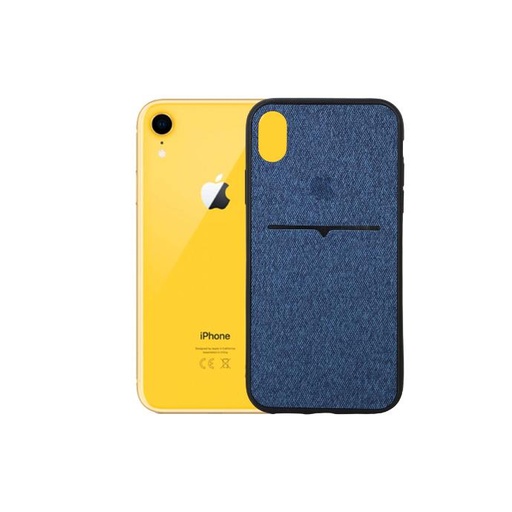 [PO18BIPXR-12-3] iPhone XR Leather Back Case - Stylish Blue Protection for Your Device