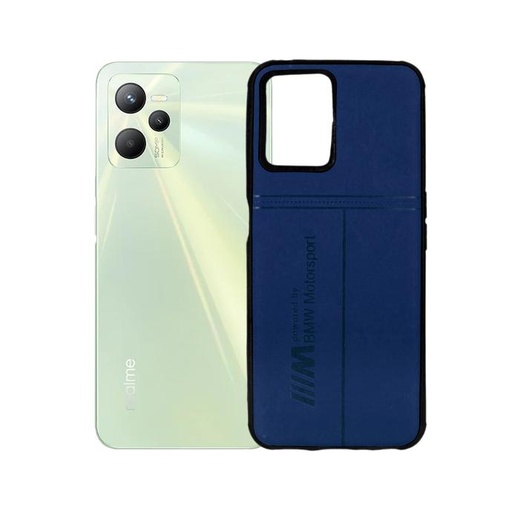 [PO18BORELMEC35-12-3] Oppo Realme C35/Narzo 50 Prime Blue Leather Back Case - Stylish Protection