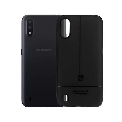 [PO18BSA01-12-2] Samsung A01 Pierre Cerdin Leather Back Case (Black) 