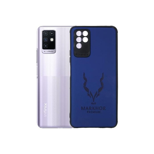 [PO18BiNOT10-1-17] Infinix Note 10  Markhor Leather Back Case (Navy Blue)