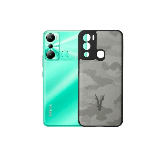 [PO18BIHOT20I-3-9] Infinix Hot 20i/Hot 12i Markhor Leather Back Case (Grey) - Stylish Protection
