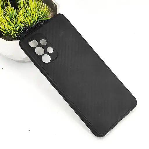 [PO4BSA32-4-2] Samsung A32 4G Carbon Soft Paper Back Case (Black)