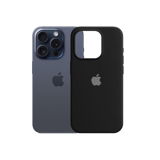 [PO23BIP15PR-1-2] Iphone 15 Pro Official Soft Silky Back Case (Black)