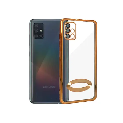 [PO29BSA51-8-5] Samsung A51 CD Chrome Back Case (Golden)