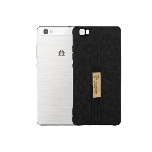 [PO18BHUP8L-8-2] Huawei P8 Lite Soft Leather Back Grip Case - Stylish Protection (Black)