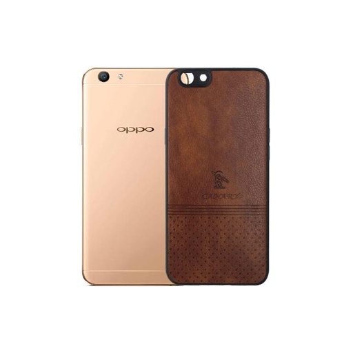 [PO18BOF1S-1-13] Oppo F1S/A59 Canary Logo Leather Print Back Case (Brown)