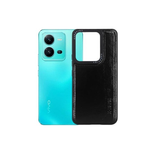 [PO32BVIV25E-2-2] Vivo V25/V25E X-Level Luxury Leather Back Case (Black)