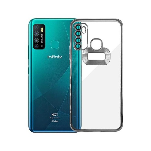[PO29BIHOT9-8-7] Infinix Hot 9/Spark 5 Pro/Camon 15 CD Chrome Back Case (Silver)