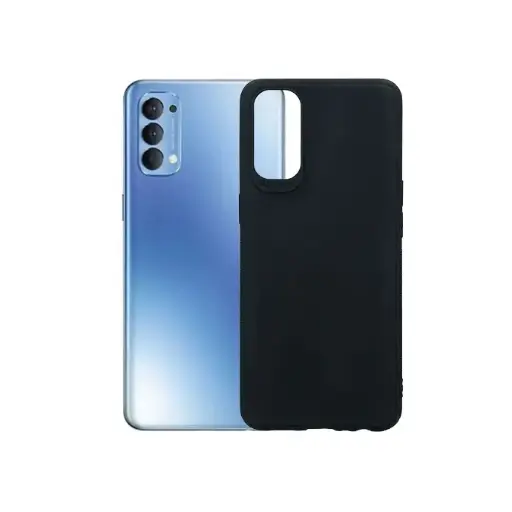 [PO4BORNO4-4-2] Oppo Reno 4 Matte Soft Silicone Paper Case (Black)