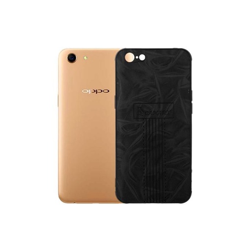 [PO18BOA83-1-2] Oppo A83 Canary Logo Leather Print Back Case (Black)