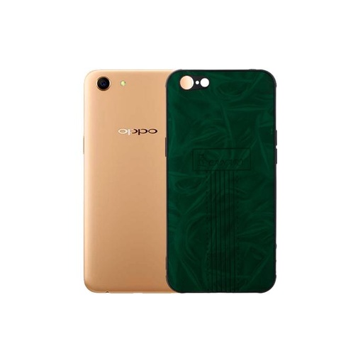 [PO18BOA83-1-11] Oppo A83 Canary Logo Leather Print Back Case (Green)