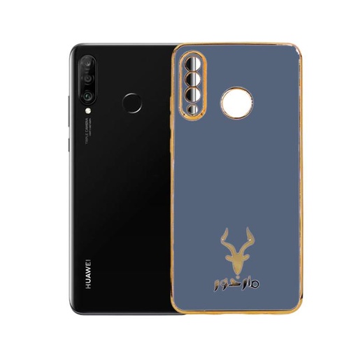 [PO29BHUP30L-6-16] Huawei P30 Lite Markhor Logo Chrome Back Case (Sky Blue)