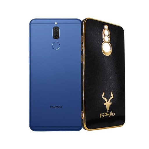 [PO29BHUMAT10L-6-2] Huawei Mate 10 Lite Markhor Logo Chrome Back Case (Black)