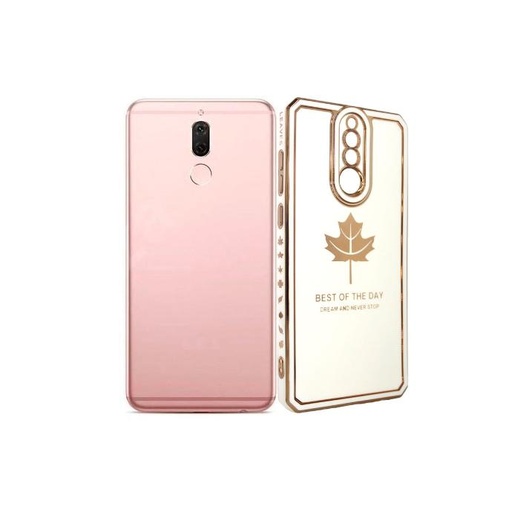 [PO29BHUMAT10L-6-1] Huawei Mate 10 Lite Markhor Logo Chrome Back Case (White)