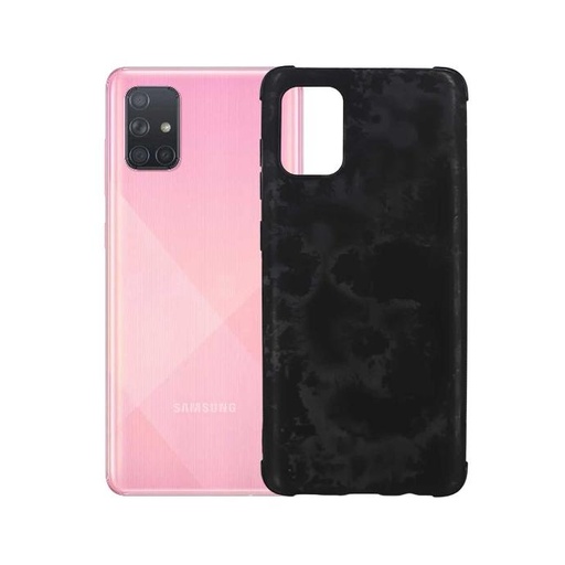 [PO14BSA71-1-2] Samsung A71 4G Case - Soft Silicone Back, Black Color