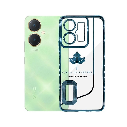 [PO29BVIY27-28-16] Vivo Y27 Leaf CD Chrome Back Case (Sky Blue)