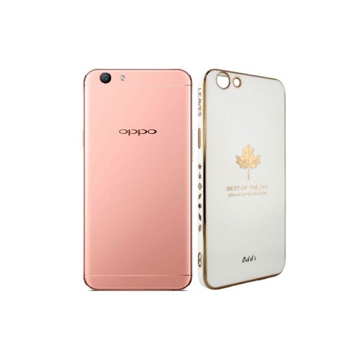 [PO29BOF1S-6-1] Oppo F1S/A59/A59S Leaf Gold Chrome Back Case (White)
