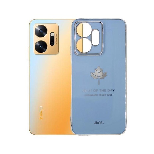 [PO29BIZRO20-6-16] Infinix Zero 20 Leaf Gold Chrome Back Case (Sky Blue)