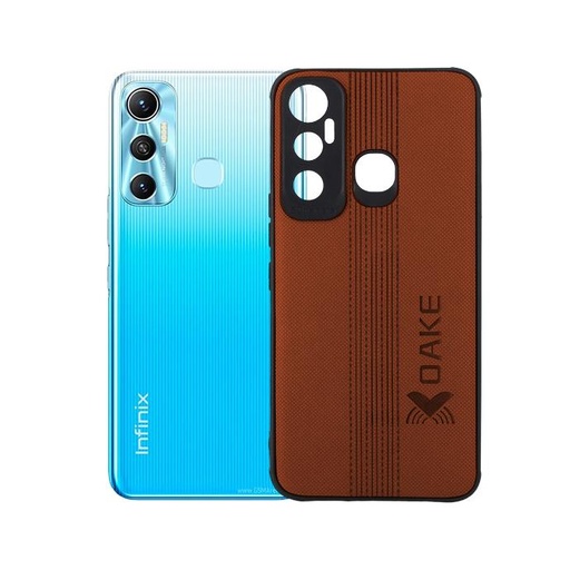 [PO18BIHOT11-13-13] Infinix Hot 11 Dake Leather Back Case (Brown) - Stylish Protection