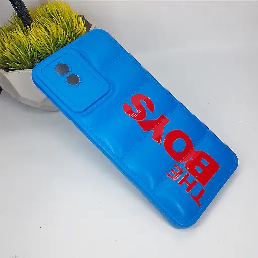 [PO14BVIY02T-18-3] Puffer Back Case for Vivo Y02T - Blue Soft Silicone Protection