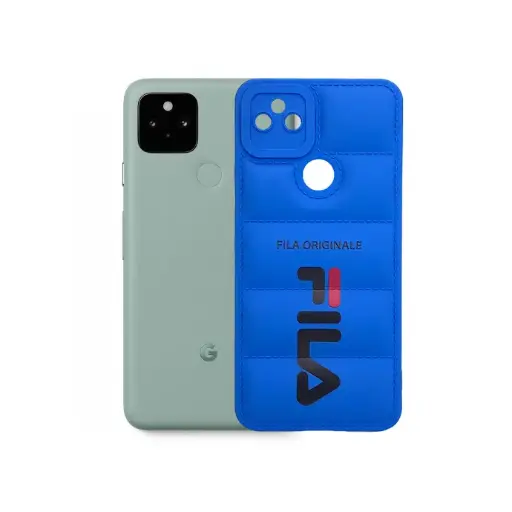 [PO14BGPXL5A 5G-18-3] Google Pixel 5A 5G Puffer Back Soft Silicone Back Case (Blue)