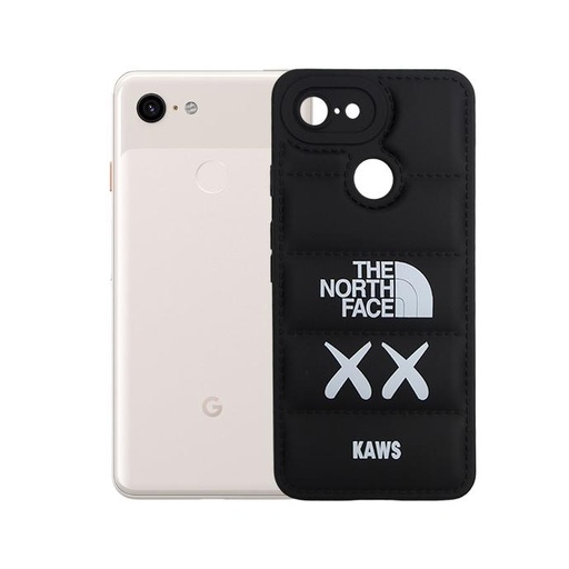 [PO14BGPXL3-18-2] Google Pixel 3 Puffer Back Print Soft Silicone Back Case (Black)