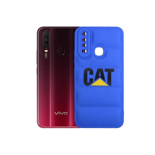 [PO14BVIY17-18-3] Vivo Y17|Y15|Y12|Y11 Puffer Back Print Soft Silicone Back Case (Blue)