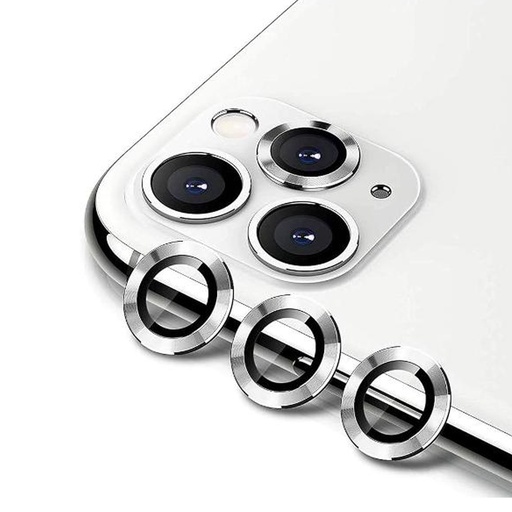 [PL14IP11PMX-3-7] iPhone 11 Pro Max Camera Lens Silver Protector - Premium Lens Safety