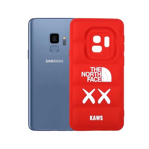 [PO14BSS9-18-4] Samsung S9 Puffer Back Print Case - Red Soft Silicone