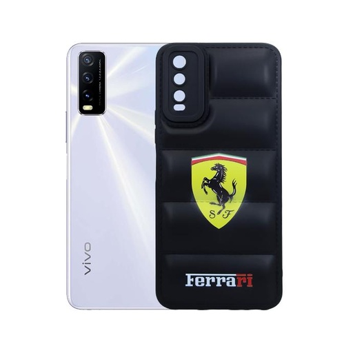 [PO14BVIY20-18-2] Vivo Y20|Y12S|Y12A|Y20S|Y20I Puffer Back Print Soft Silicone Back Case (Black)