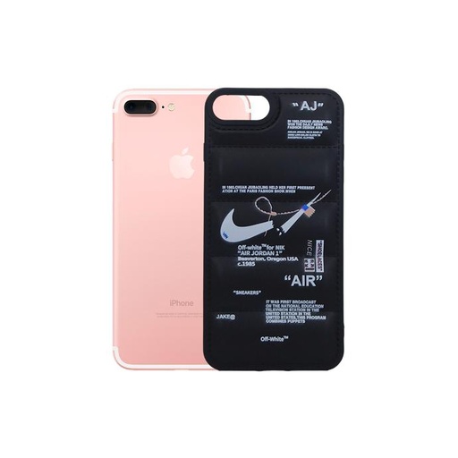 [PO14BIP7GPL-18-2] Puffer Back Print Soft Silicone Case for iPhone 7G Plus & 8G Plus - Black
