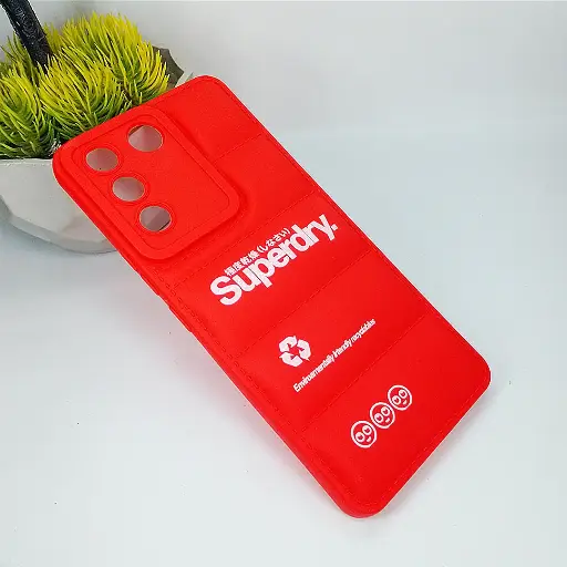 [PO14BVIV27E-18-4] Red Puffer Print Soft Silicone Back Case for Vivo V27e - Stylish Protection