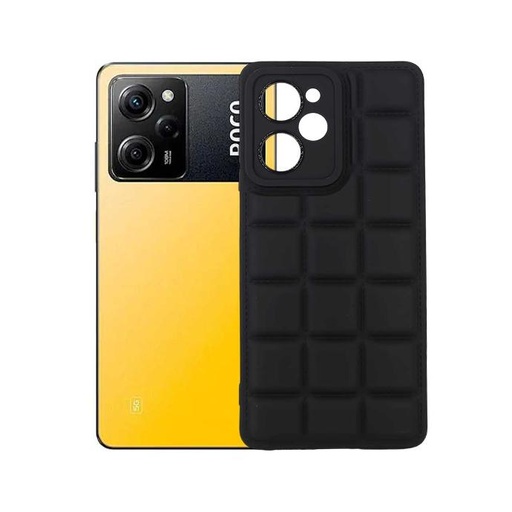 [PO14BMIPOCX5PR-28-2] Xiaomi Poco X5 Pro 3D Puffer Back Soft Silicone Case (Black)
