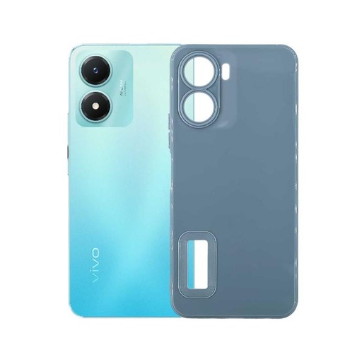 [PO14BVIY16-9-16] Sky Blue Soft Silicone Camera Lens Back Case for Vivo Y16 4G