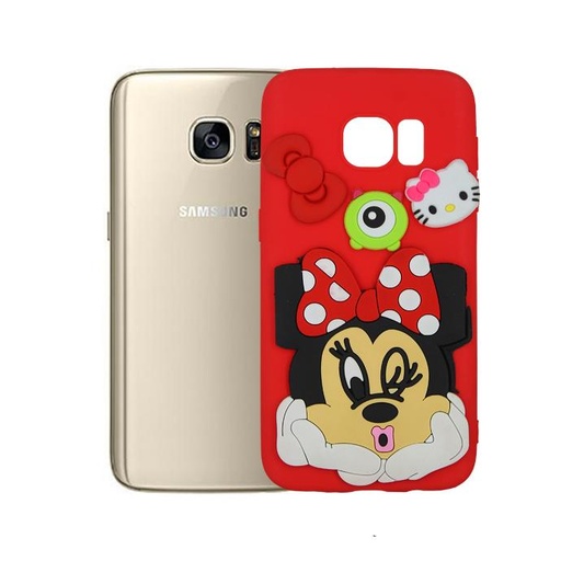 [PO51BSS7-1-4] Samsung S7 Mickey Mouse Back Case (Red)