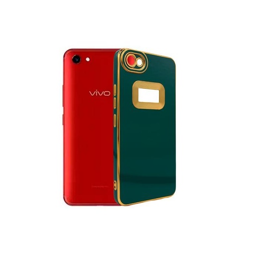 [PO29BVIY81-5-11] Vivo Y81 Gold Chrome Back Case (Green)