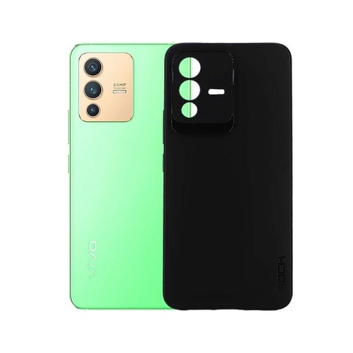 [PO14BVIV23 5G-11-2] Vivo V23 5G Rock Soft Silicone Back Case (Black)