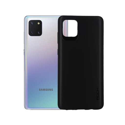 [PO14BSA81-11-2] Samsung A81 Rock Case - Soft Silicone Back, Black Color