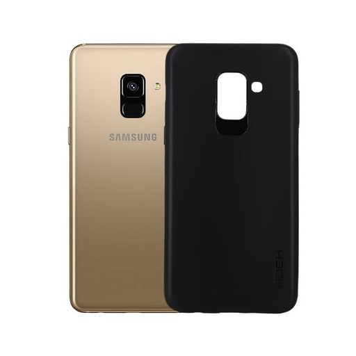 [PO14BSA8-11-2] Samsung A8 Rock Soft Silicone Back Case (Black)