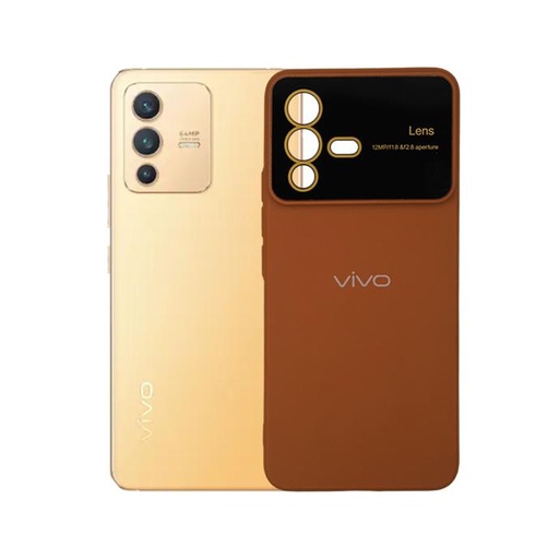 [PO15BVIV23 5G-15-13] Vivo V23 5G Soft Silicone Back With Camera Lens Back Case (Brown)