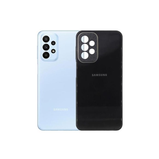 [PO43BSA23-1-2] Samsung A23 Glass Case Mobile Pouch (Black)