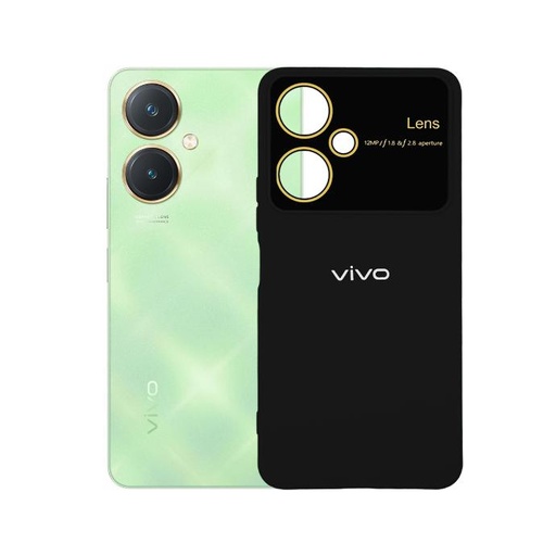 [PO15BVIY27-15-2] Vivo Y27 Soft Silicone Back With Camera Lens Back Case (Black)